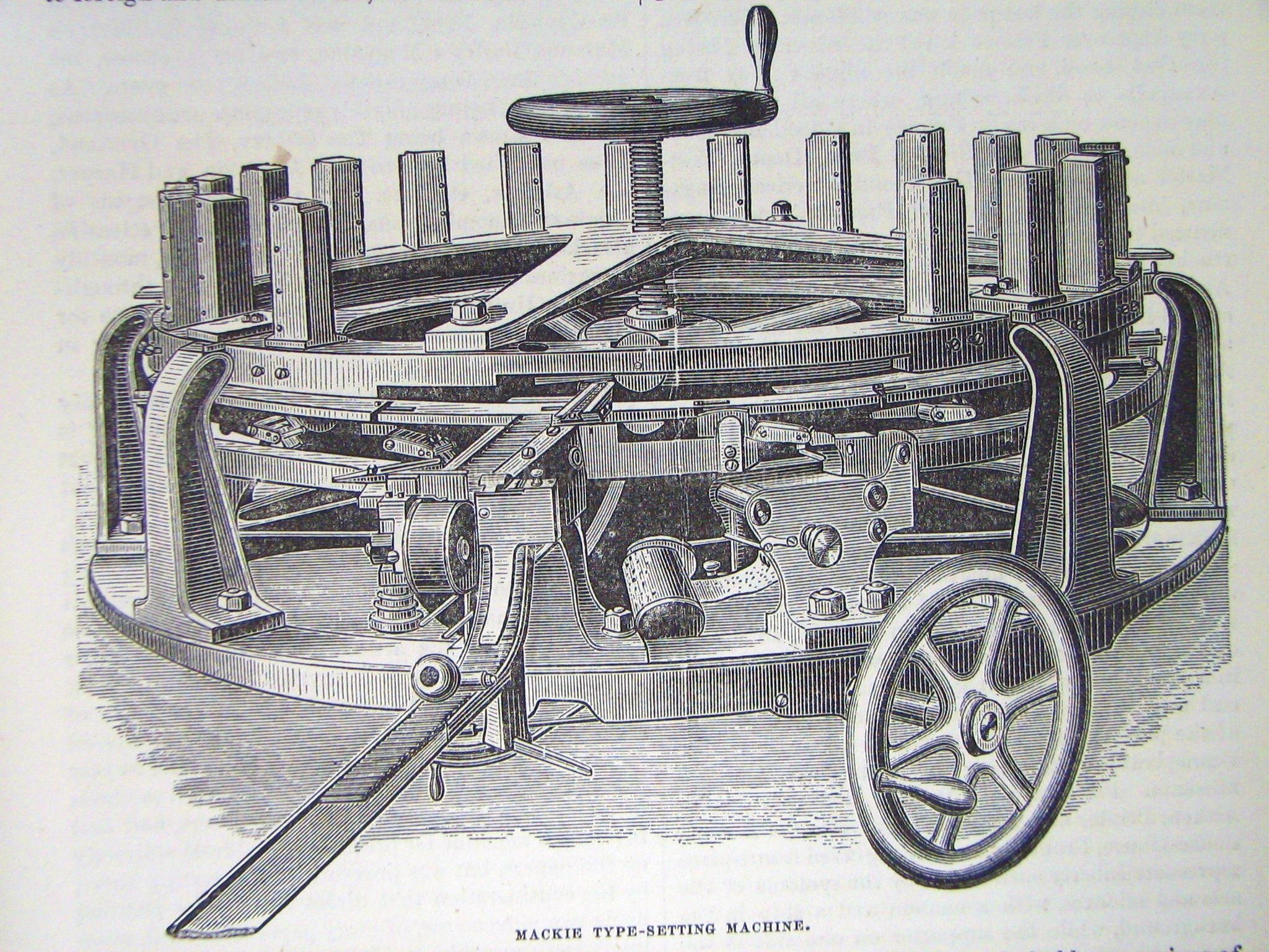 James Mackie Roving Machine American Encyclopedia of Printing (1871) • The McCune Collection